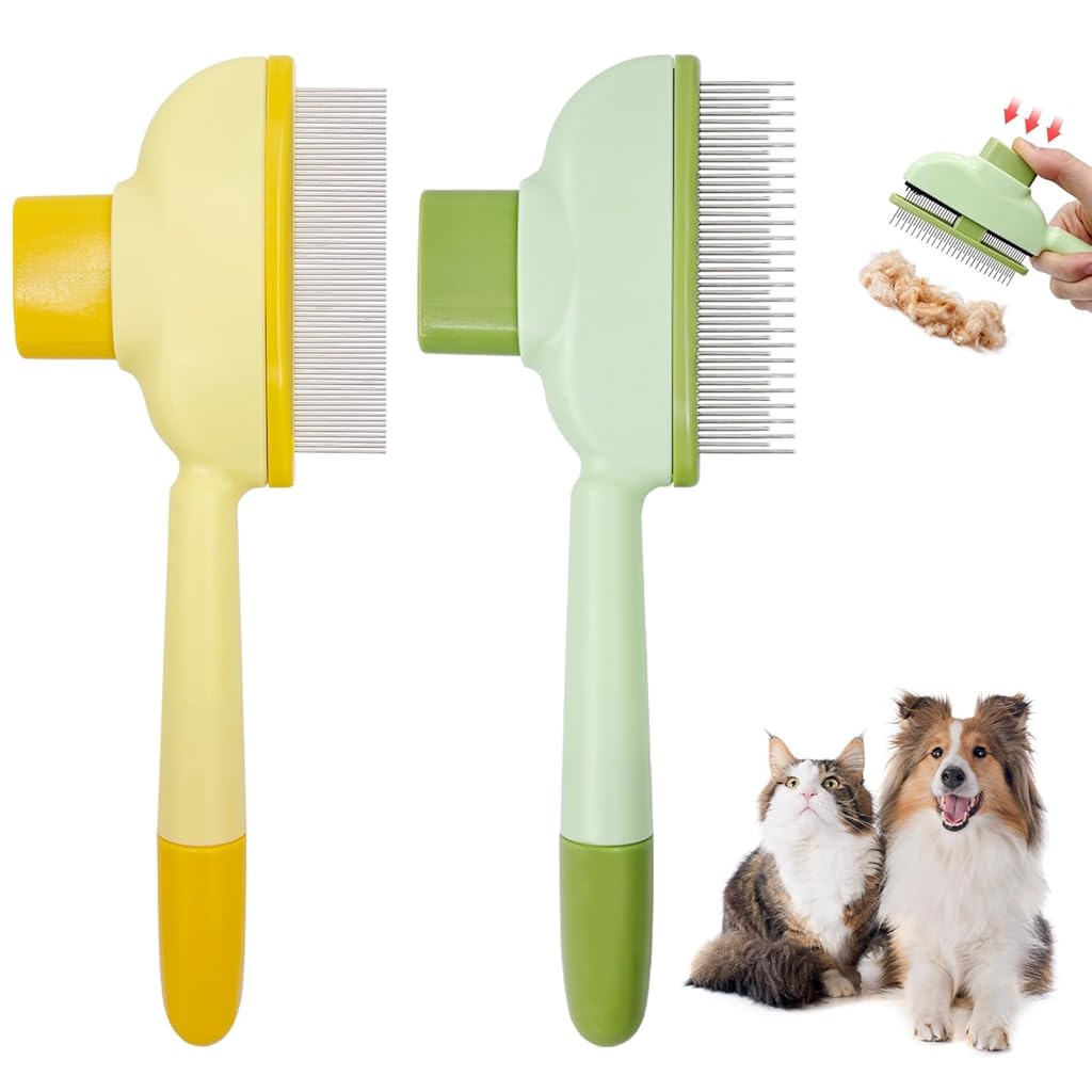 Qpets® BrandName Flea Comb for Cats & Dogs, Pet Hair Removal Brush with Self-Cleaning, Long & Short Stainless Steel Teeth, Dense Fine Lice Comb for Shedding, Massage & Healthy Grooming Qpets® BrandName Flea Comb for Cats & Dogs, Pet Hair Removal Brush with Self-Cleaning, Long & Short Stainless Steel Teeth, Dense Fine Lice Comb for Shedding, Massage & Healthy Grooming